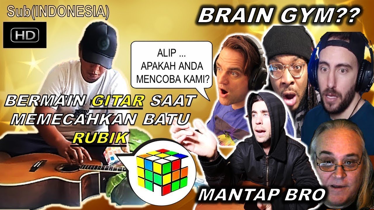 Really INSANE!!    BERMAIN GITAR SAAT MEMECAHKAN BATU RUBIK    ALIP BA TA REACTION HIGHLIGHTS 2022