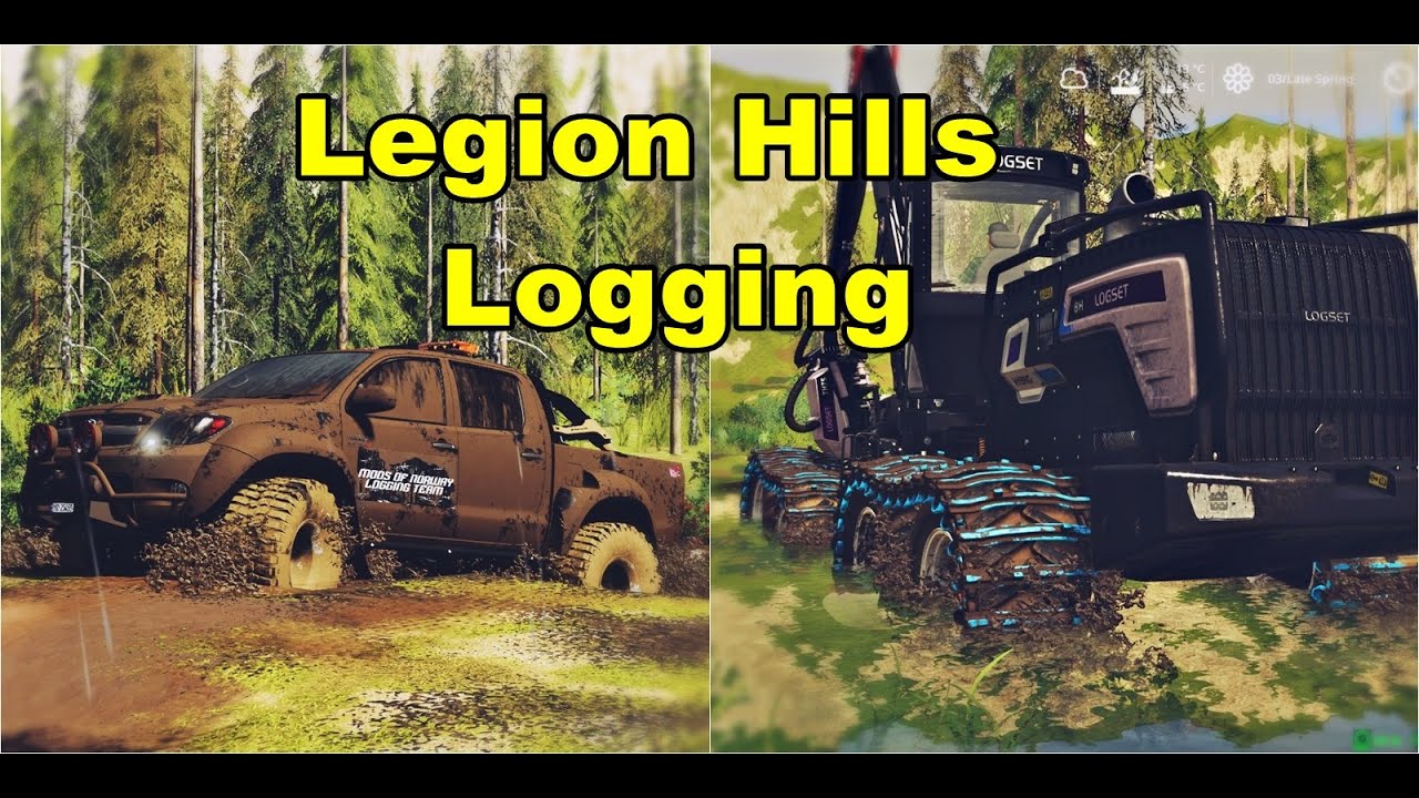LOGSET 8H harvester & HILUX / Can drive muds?/Legion Hills/FS19/Logging