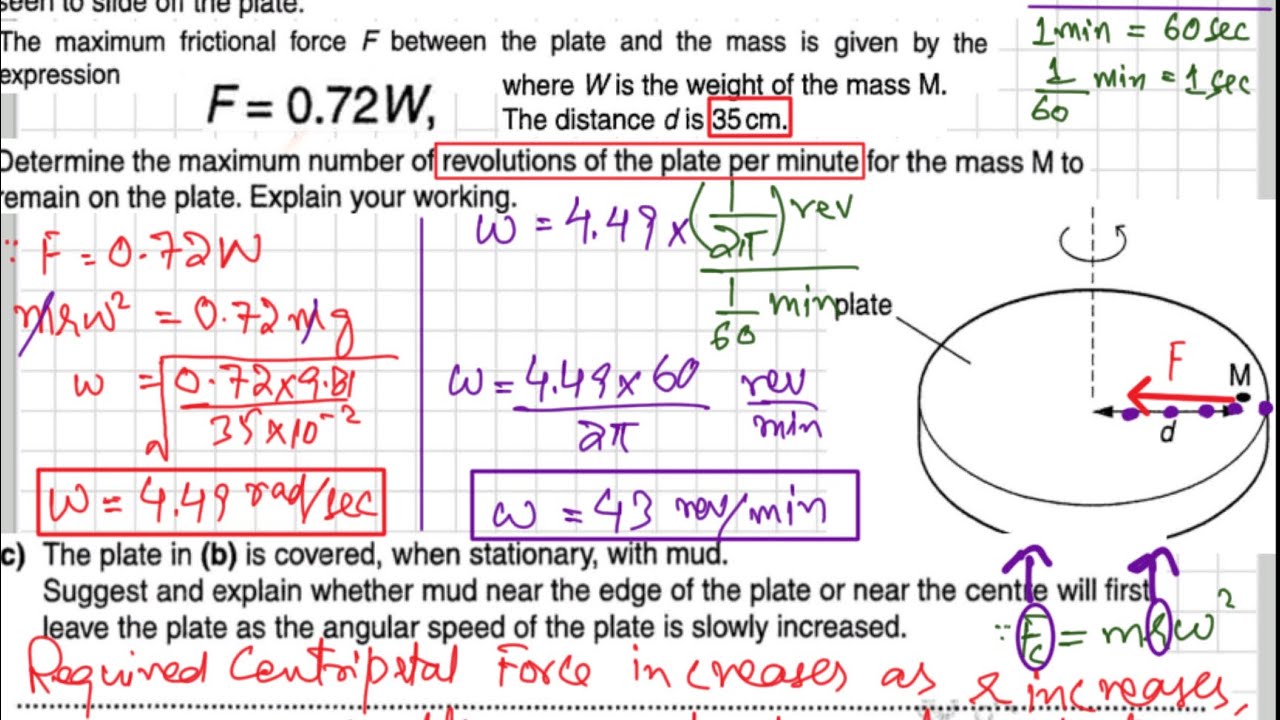 A2 Physics Circular Motion | Past Papers Lecture 04 | 9702/04/M/J/08 Q1