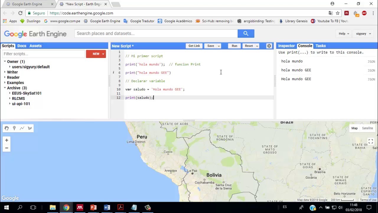 Google Earth Engine #10: Mi primer script code editor GEE