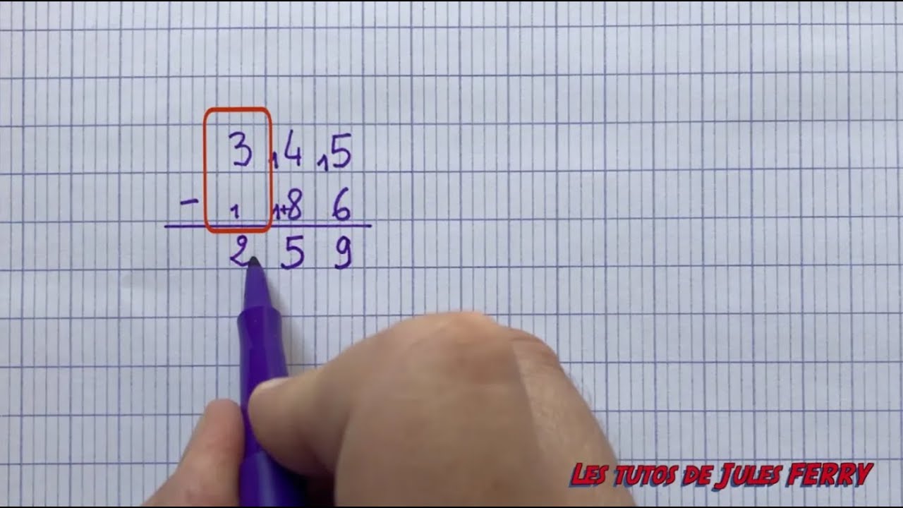 Poser une soustraction avec retenues / méthode traditionnelle (CE1 - CE2 - CM1 - CM2 - collège)