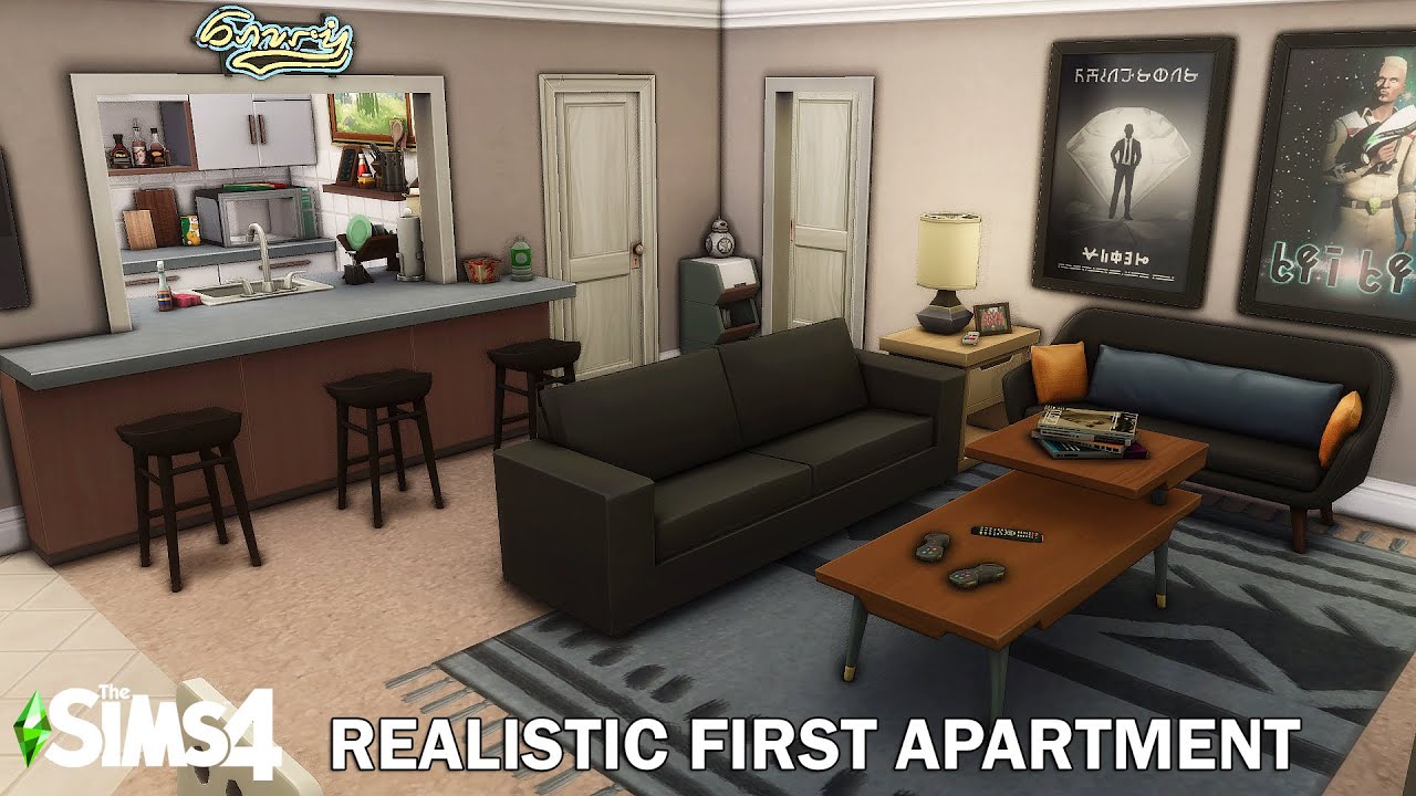 REALISTIC 1ST APARTMENT // Sims 4 Speed Build // NoCC