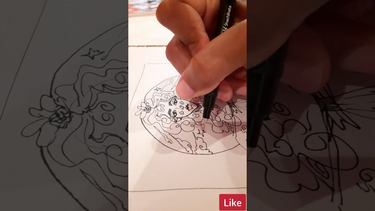 Drawing with PEN or INK #lineartwork  #shortsviral #viralart