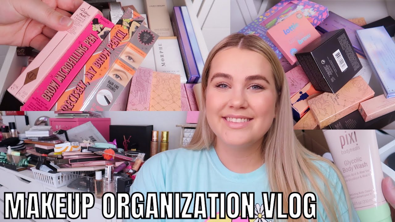 MAKEUP ORGANIZATION VLOG + QUICK & EASY MAKEUP ROUTINE! | Paige Koren