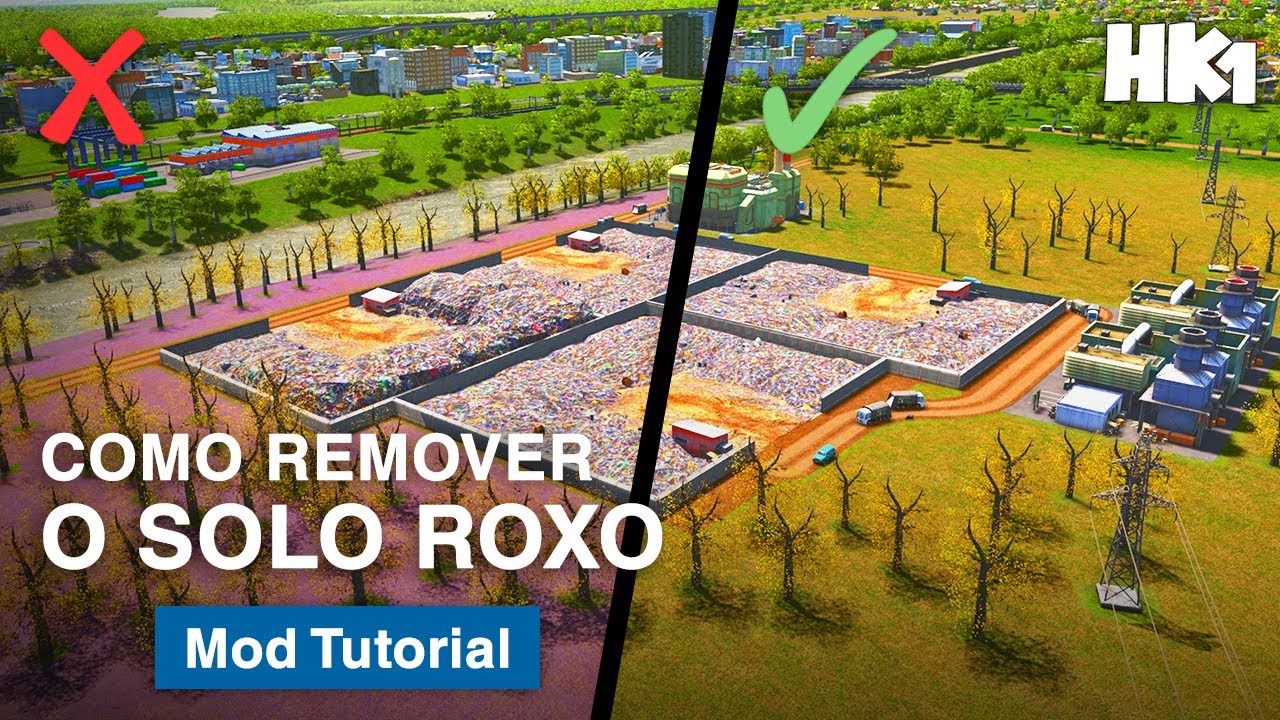 Como Remover o Solo Roxo com Hide It! | Cities: Skylines - Mod Tutorial | @HomineK1