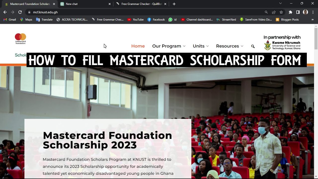 How to fill MasterCard scholarship form