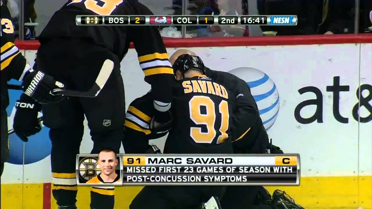 Matt Hunwik crushes Marc Savard [HD] {Injury}