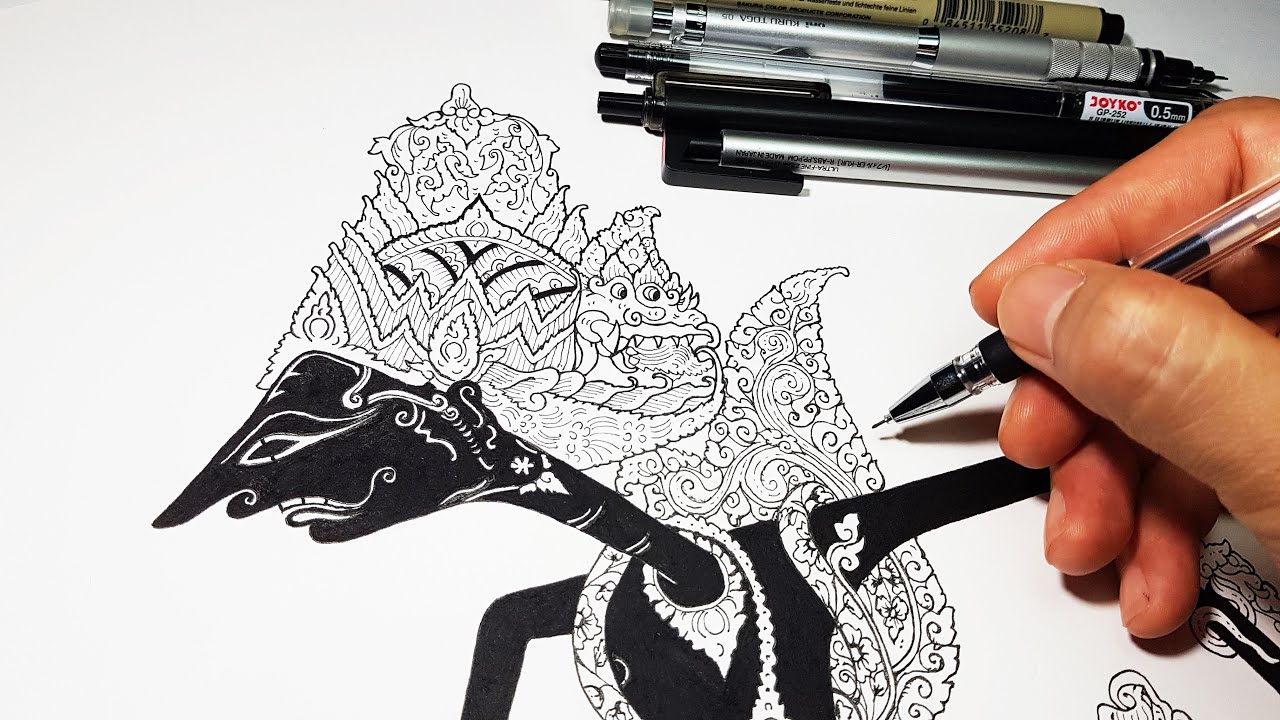 Cara Menggambar Wayang Kulit Purwa | Prabu Kresna
