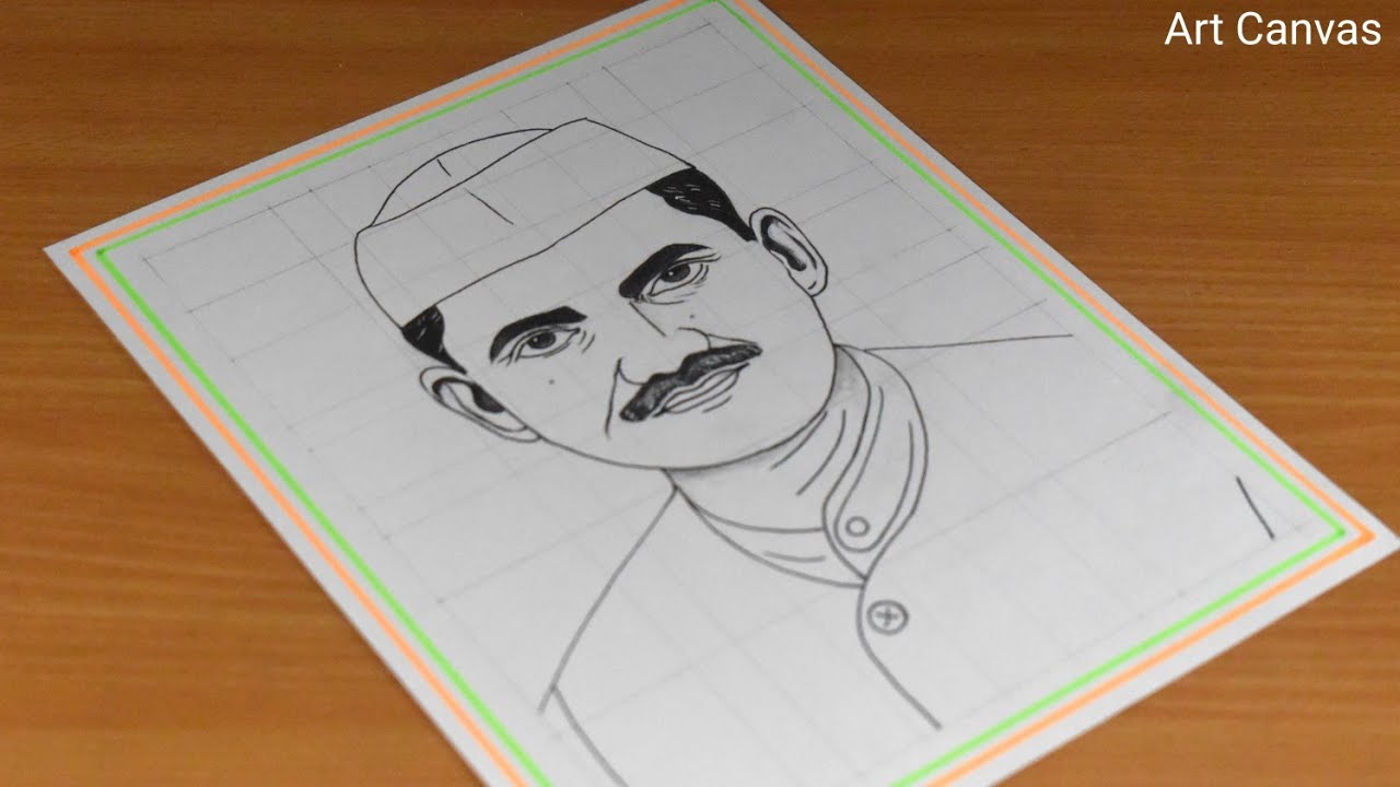 Lal Bahadur Shastri Drawing With Pencil Sketch Step by Step / lndependence day Freedom Fighters