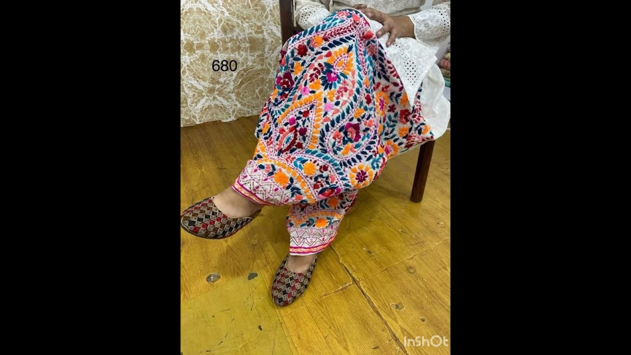 Beautiful summer shlwar  embroidery design please like comment and subscribe #unique embroidery 