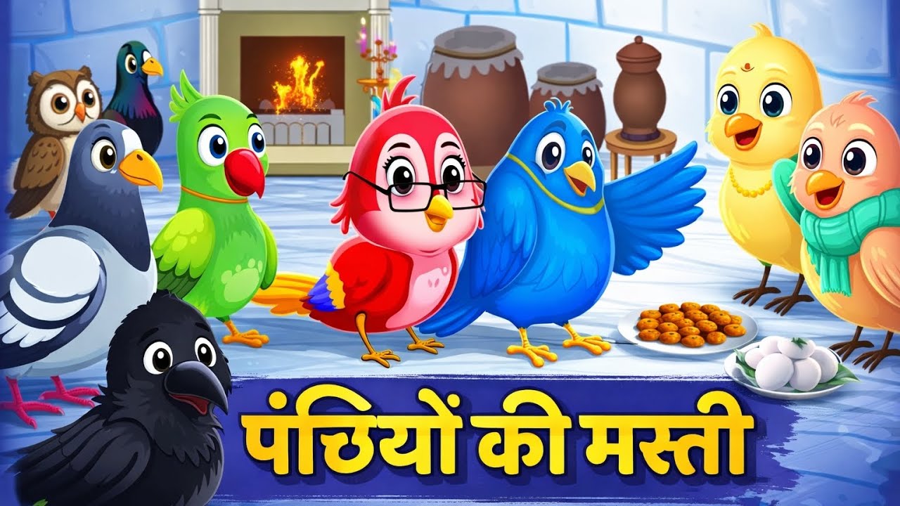 भयानक सर्दी में इग्लू का घर पंछियों की मस्ती || Hindi moral story cartoon video / Cartoons