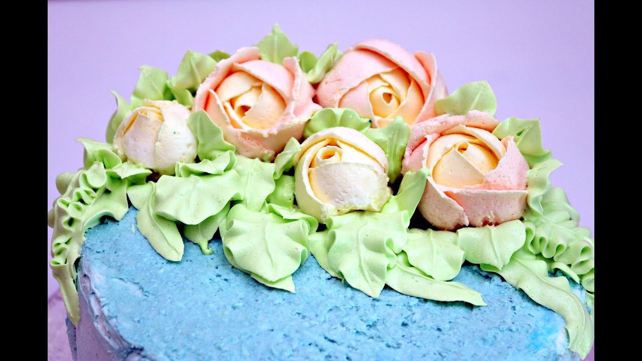 Розы из ванильного крема - Украшение тортов с Натальей Фёдоровой
