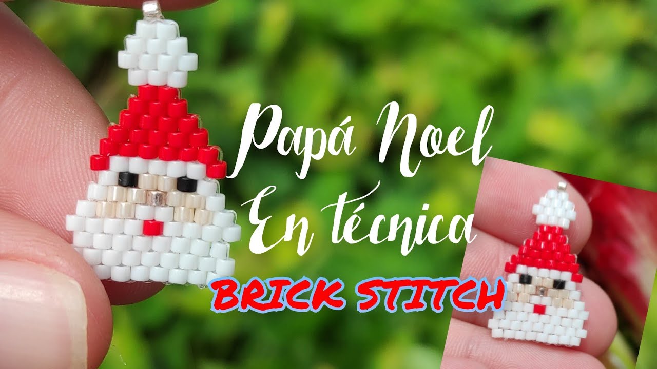 DIY- PAPÁ NOEL EN MIYUKI PASO A PASO #1/brick stitch santa earrings🎅