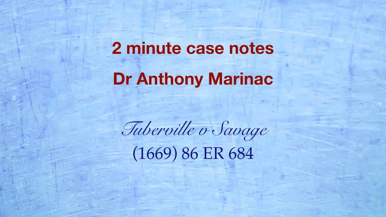 Tuberville v Savage (assault)