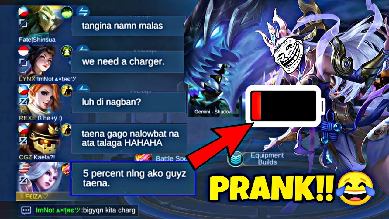 LOWBAT NA AKO PRANK! (5% Nalang ako! LT TO😂) | RECHO PLAYS SELENA | MLBB