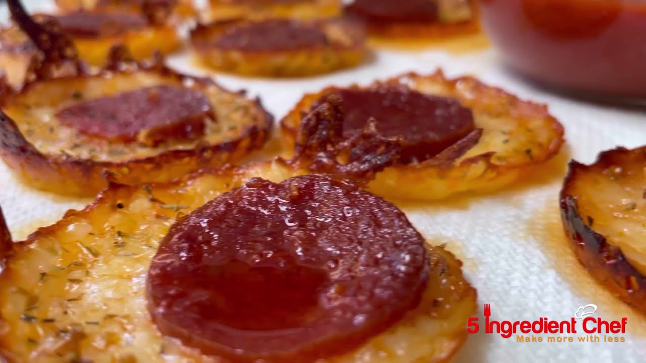 Pepperoni Cheese Crisps with Sauce | 4 Ingredients | 5 Ingredient Chef