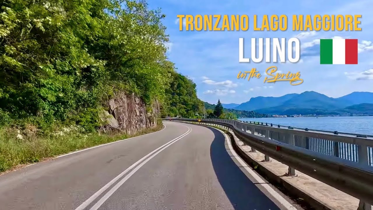 Driving in Italy 🇮🇹 from Tronzano Lago Maggiore to Luino | Scenic Lakeside Road Trip May 2023