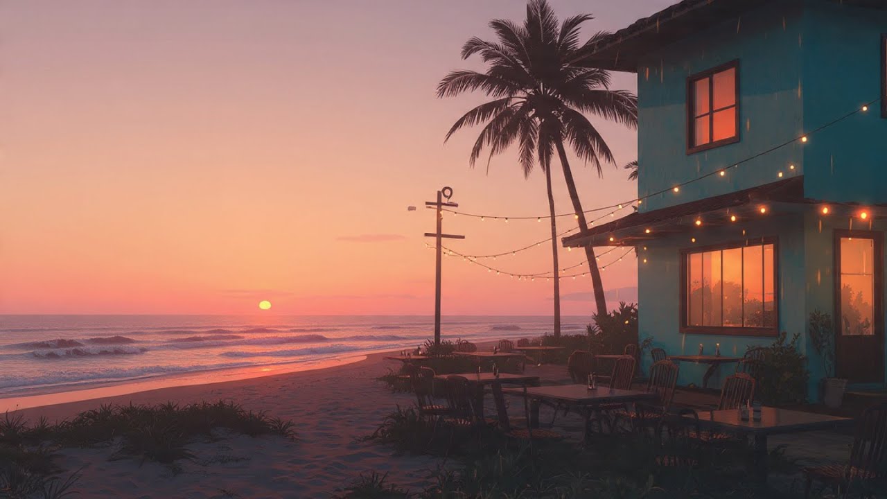 Sunset Café on the Shore 🌅 | Caribbean Acoustic & Bossa Nova Ambience for Study & Relaxation