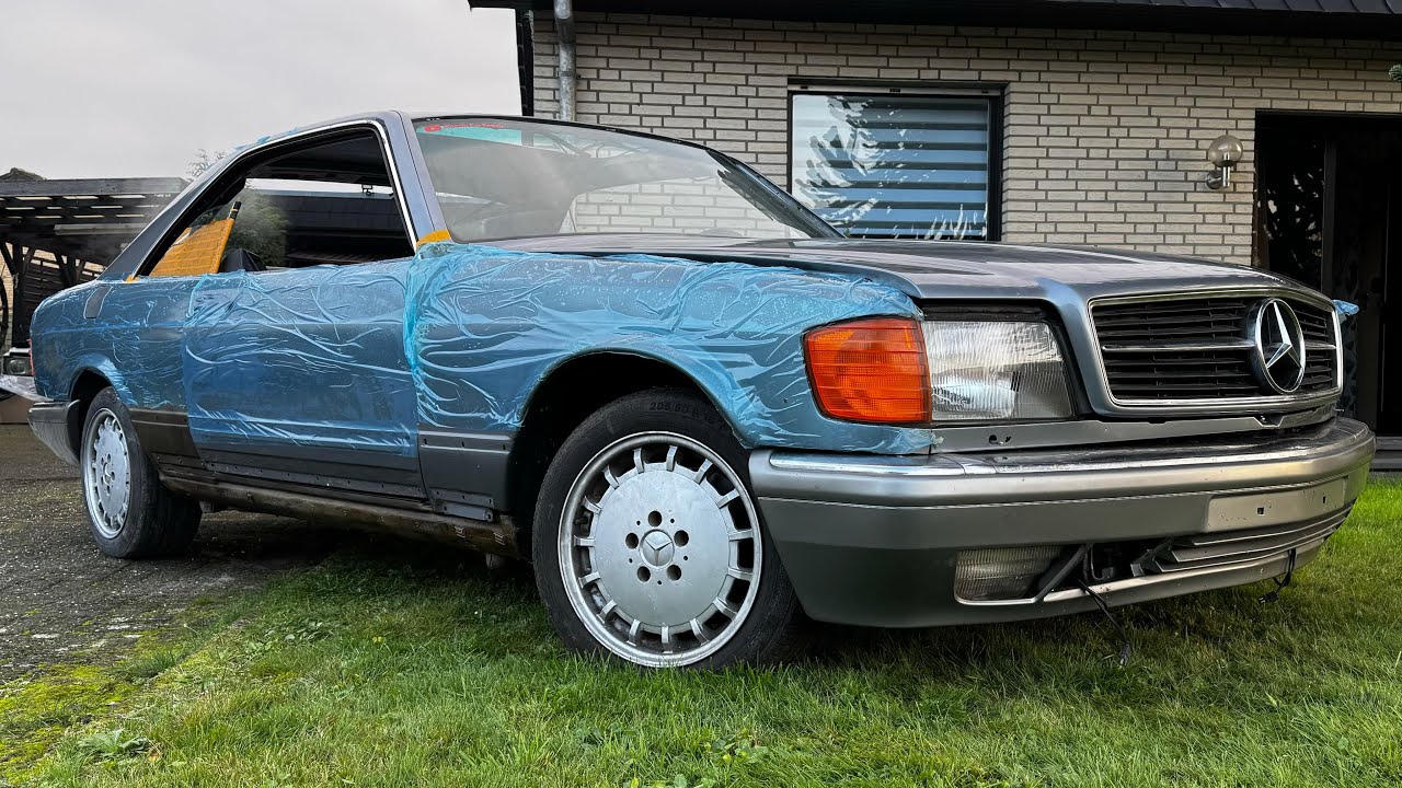 W126 560SEC Zusammenbauen Teil 2 (Heck Stoßstange, Türen, Dämmung und Motorhaube Einbauen)