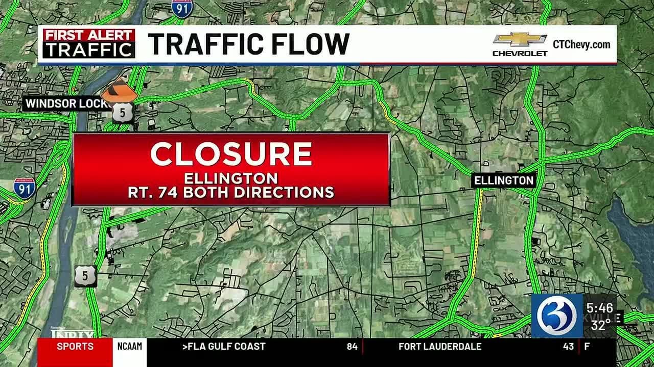 Crash closed both directions on CT-74 in Ellington