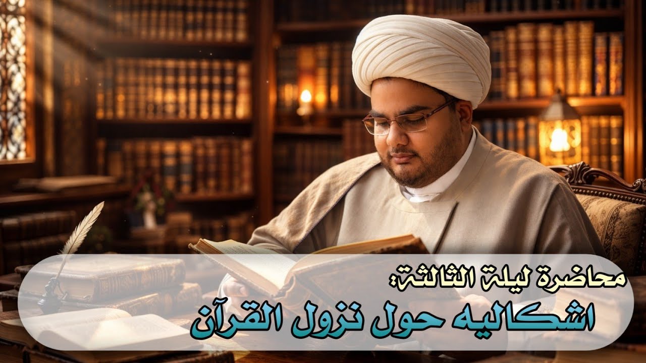 محاضرة ليلة الثالثة من شهر رمضان ١٤٤٧ تحت عنوان اشكاليه حول نزول القرآن الكريم 
