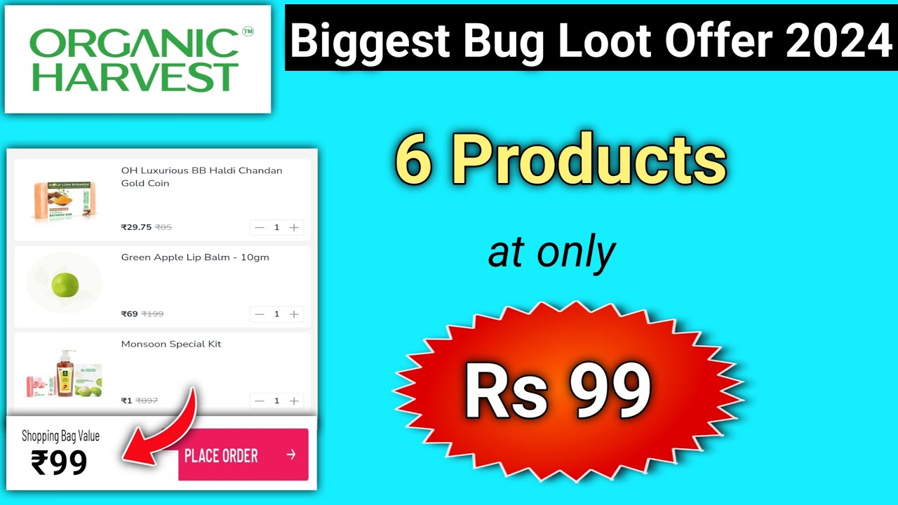 6 Product Rs 99 l Organic Harvest 99 Offer l Myglamm Offer l Myglamm Offers today l myglamm