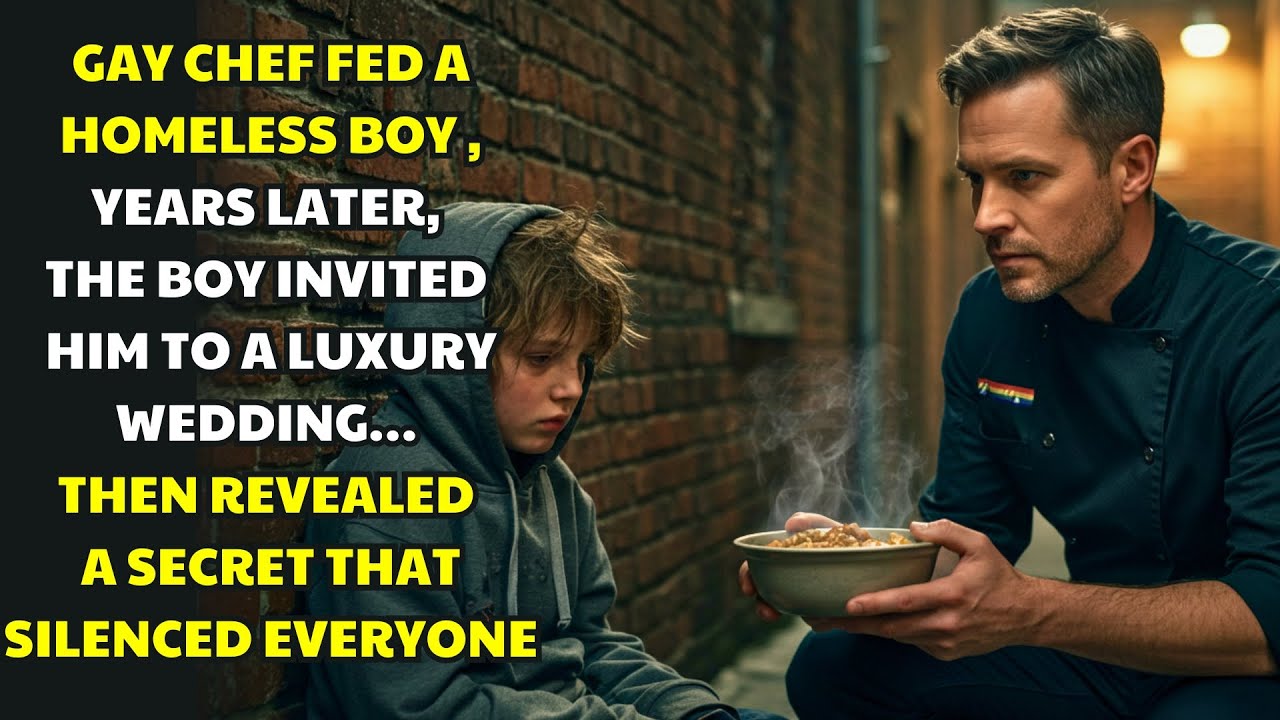 GAY CHEF FED A HOMELESS BOY — YEARS LATER, THE BOY INVITED HIM TO A LUXURY WEDDING… THEN REVEALED A