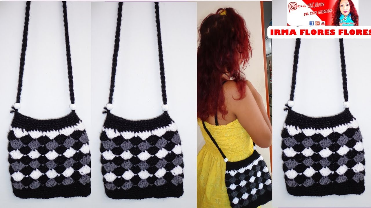 COMO HACER UN BOLSO CON EL PUNTO ABANICO TEJIDO A CROCHET PASO A PASO