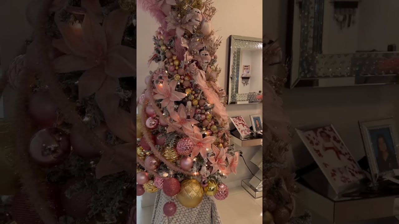 Christmas tree in pink, gold and rose gold
