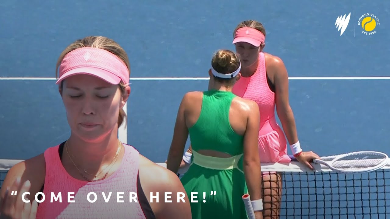 Danielle Collins STOPS game to have words with Mirra Andreeva | Kooyong Classic 2024