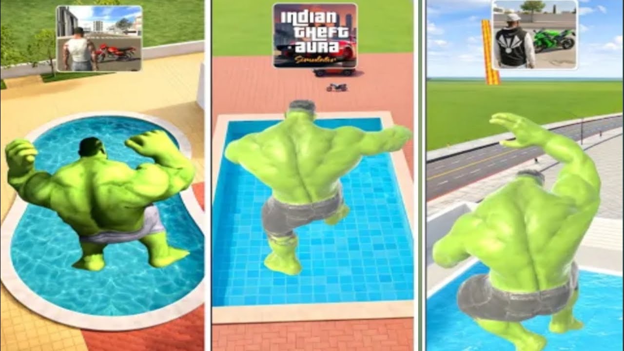 Hulk jump in swimming pool in all indian gta games 🎮
