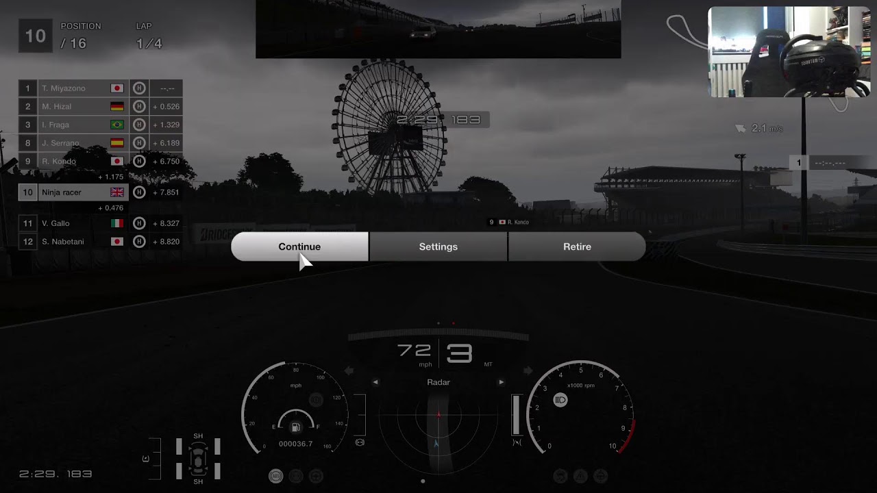 Ninja playing gran Turismo 7 going through power pack Part 2