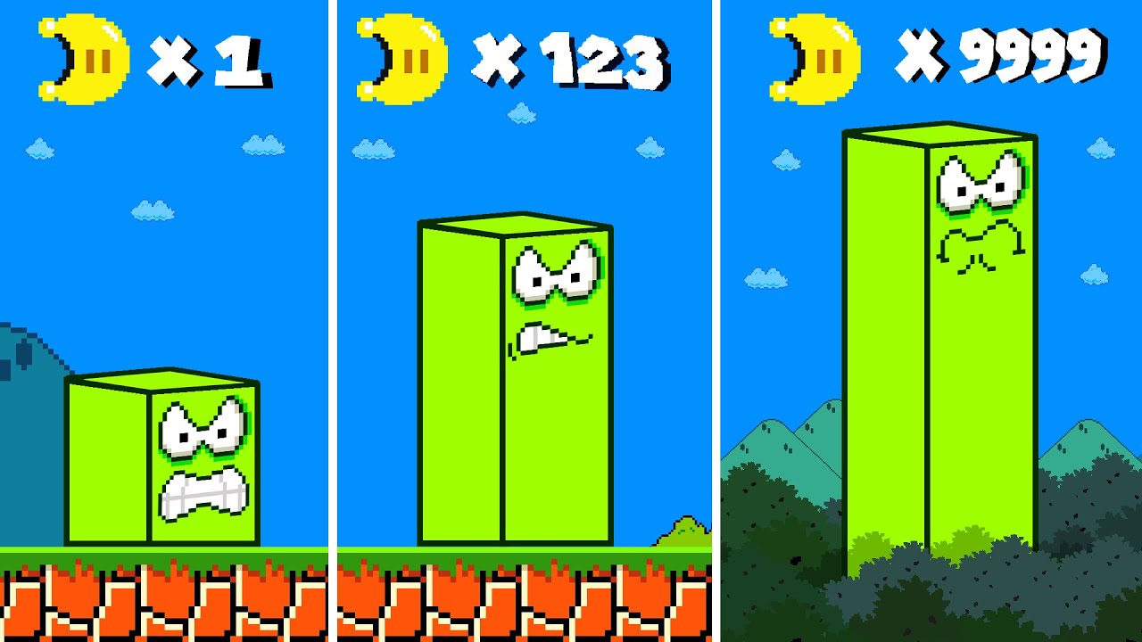 Super Mario but Square get LONGER with every MOONS | GM Animation
