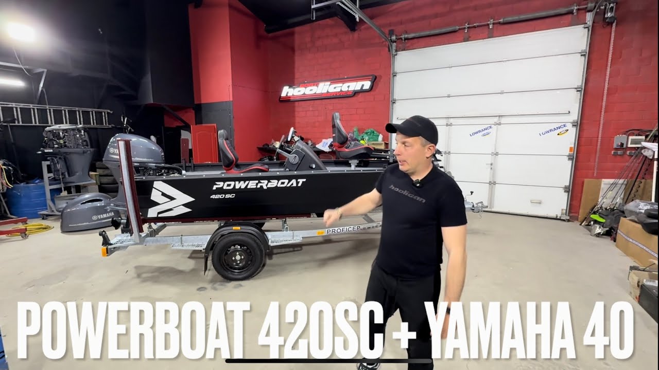 Лодка Powerboat 420SC + Yamaha F40. Обзор комплектации, гофра, гидравлику