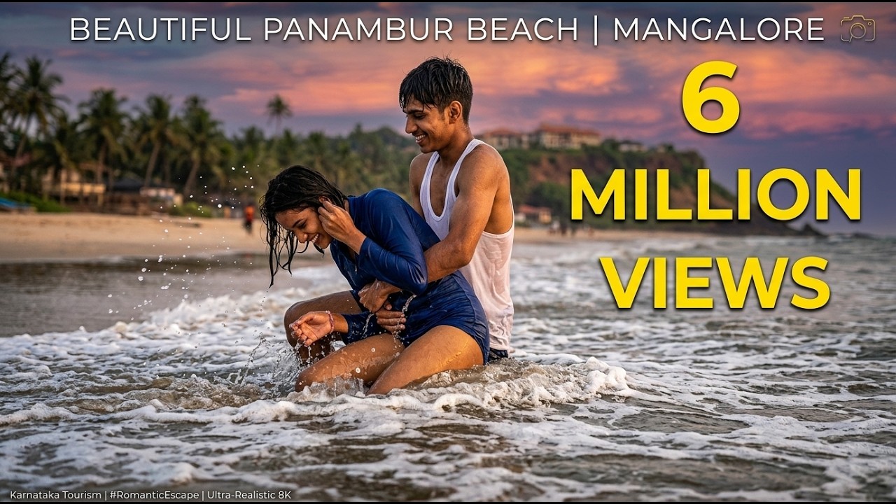 Beautiful Romantic Clean Panambur Beach in Mangalore, Karnataka, India.Romance For Hot Indian Couple