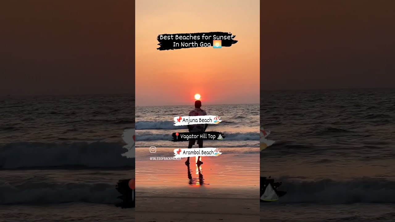 Best Beaches For Sunset in North Goa 🏖️📌 | #Shorts #Goa #Sunset #beaches
