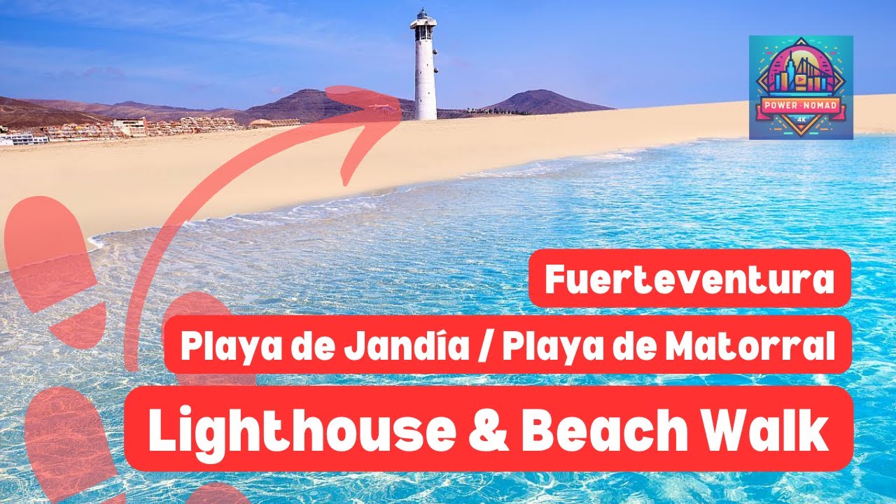 Fuerteventura 🇪🇸: MORRO JABLE lighthouse💈 and JANDÍA BEACH ☀️ walking tour | July 2024 | 4K