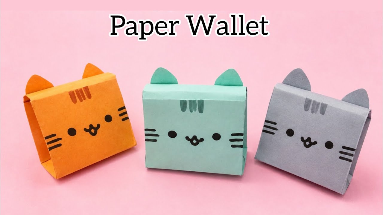 How to Make a Cute Origami Cat Wallet 🐱 | Easy DIY Paper Wallet Tutorial