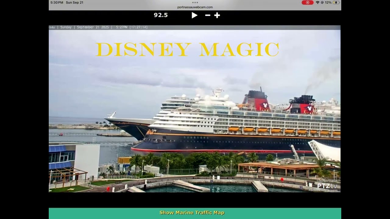 Disney Magic vs Disney Dream horn battle in Nassau,Bahamas