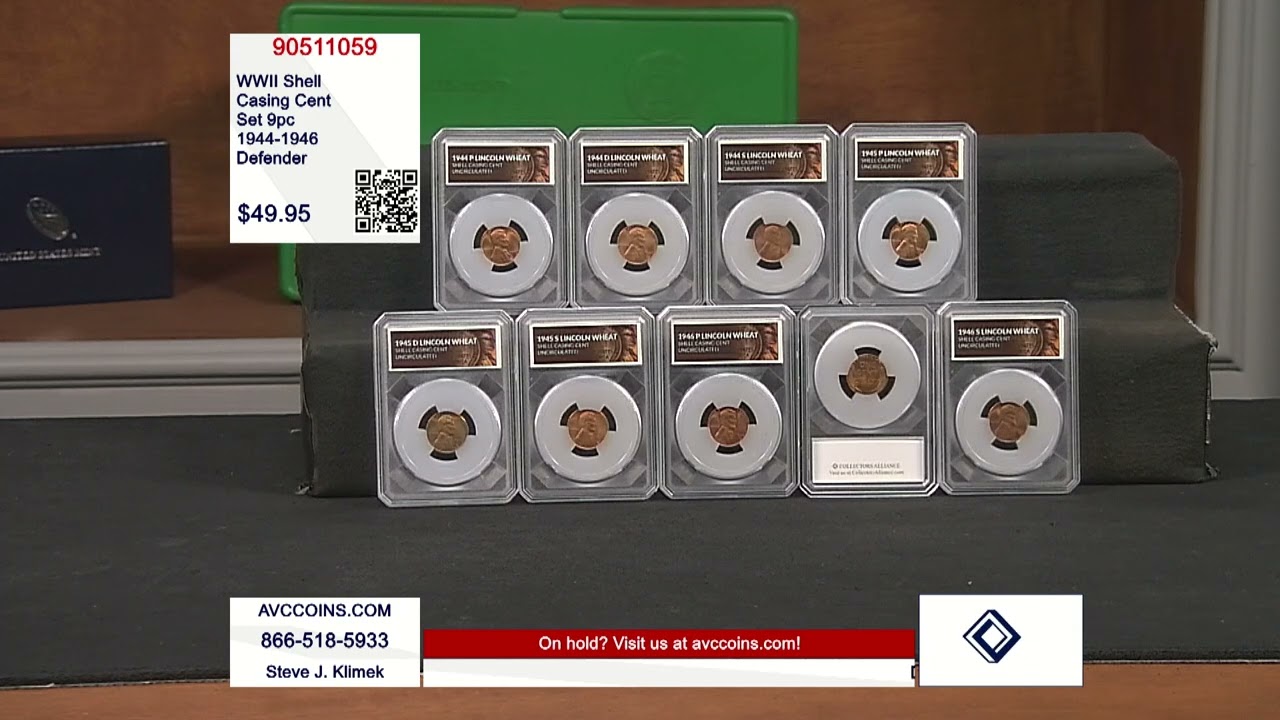 WWII Shell Casing Cent Set - 9pc - 1944-1946 - Defender