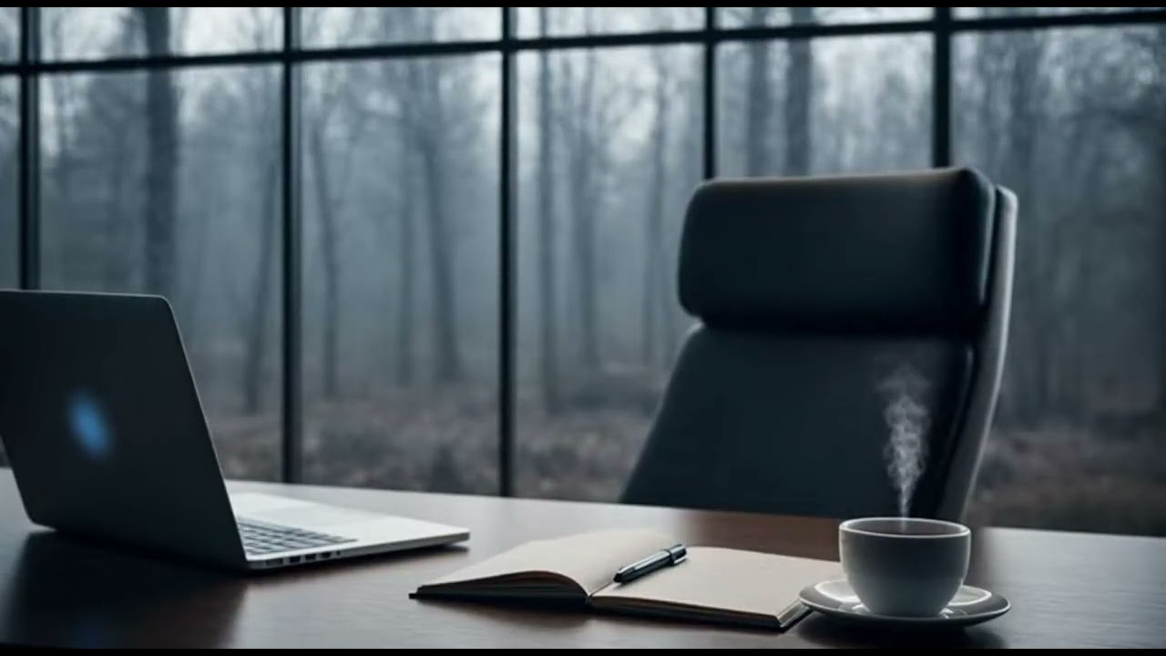 2 Hours Lofi Acoustic Focus — Deep Study & Work Music | Cozy Office Rainy Forest Ambience