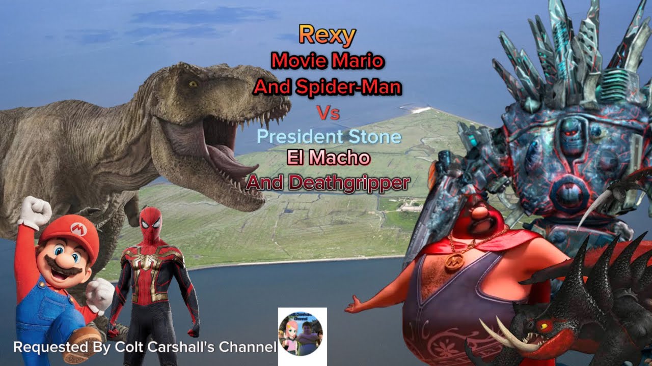 Rexy, Movie Mario And Spider-Man Vs President Stone, El Macho And Deathgripper