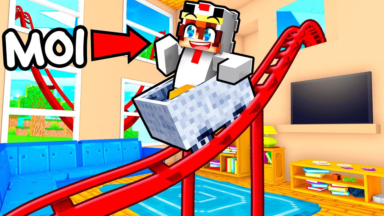 J'ai construit un PARC D'ATTRACTION dans ma MAISON sur Minecraft !