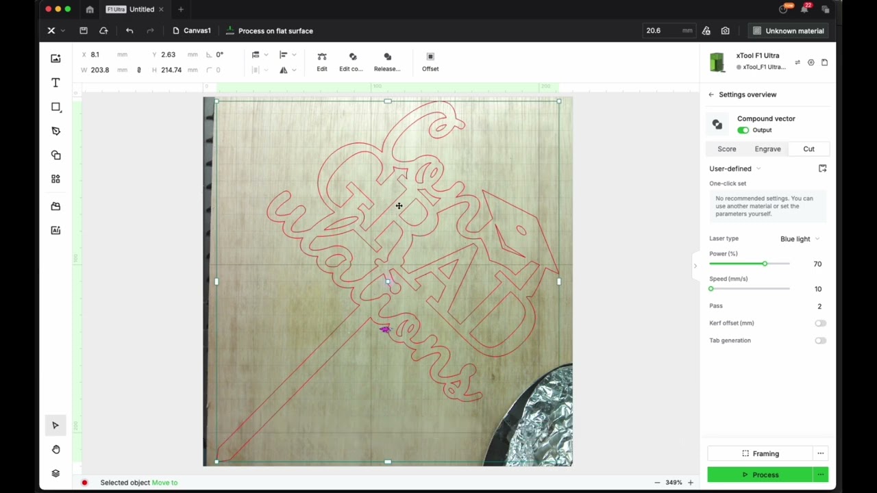 Cutting 3mm Plywood with xTool F1 Ultra
