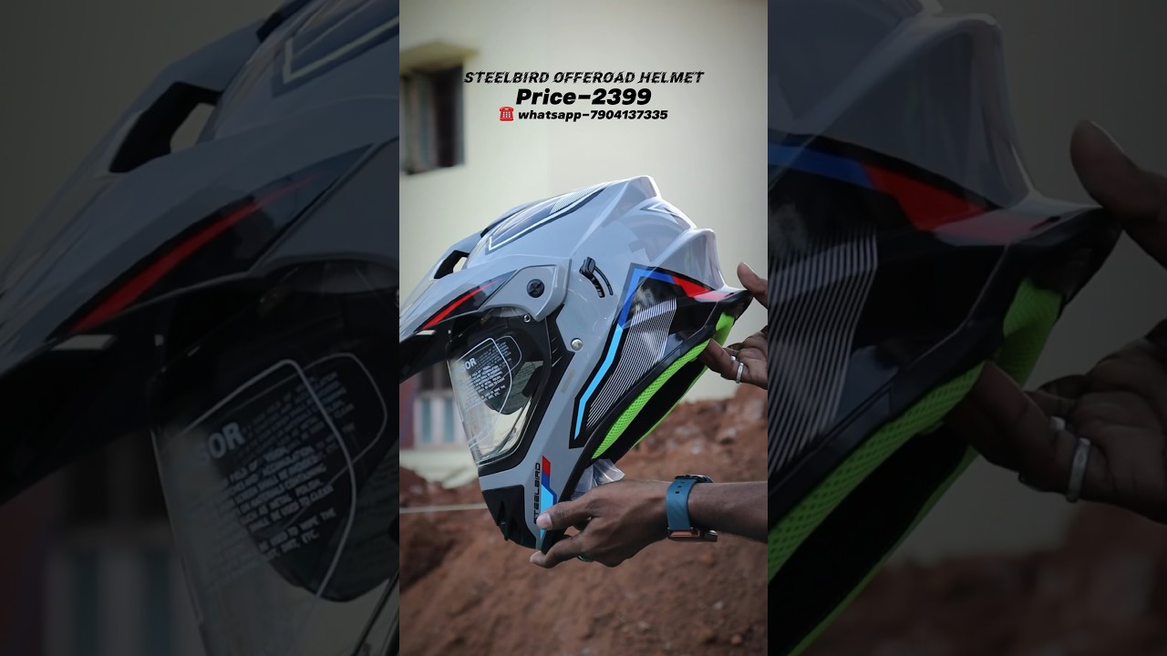Steelbird off-road budget helmet🤩|#bike #helmet #trending #viralvideo #shorts #accessories