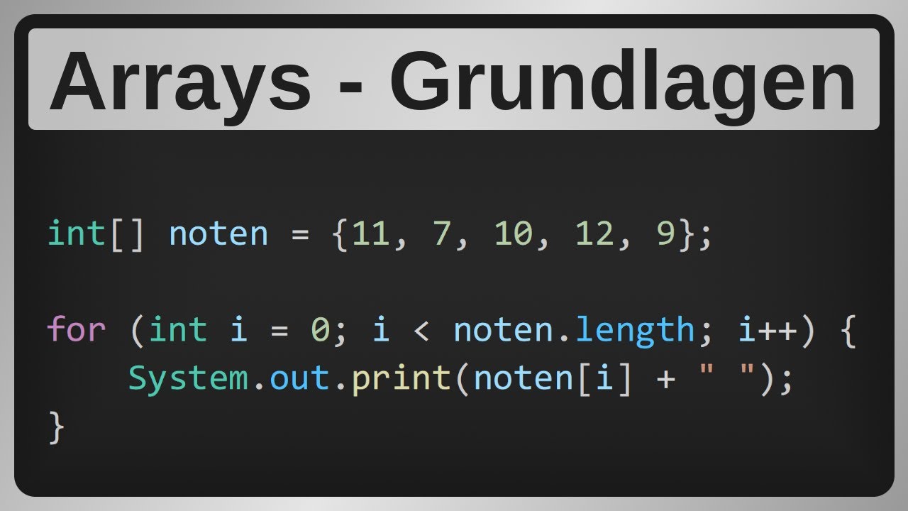 Java: Einführung in Arrays (Felder) | Beispiel Notendurchschnitt