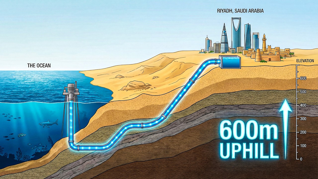How Saudi Arabia Built the World’s Largest Desalination Pipeline Network | $100 Billion Water Plan🤑