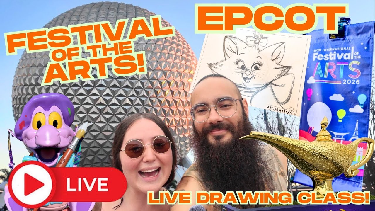LIVE at EPCOT Festival of the Arts! 🎨 Food Booths, Art & Disney Animator Drawing