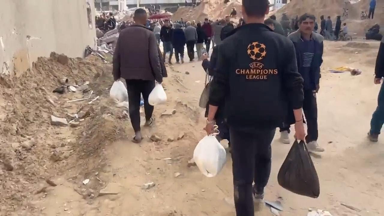 Gaza City residents welcome delivery of desperately-needed humanitarian relief supplies