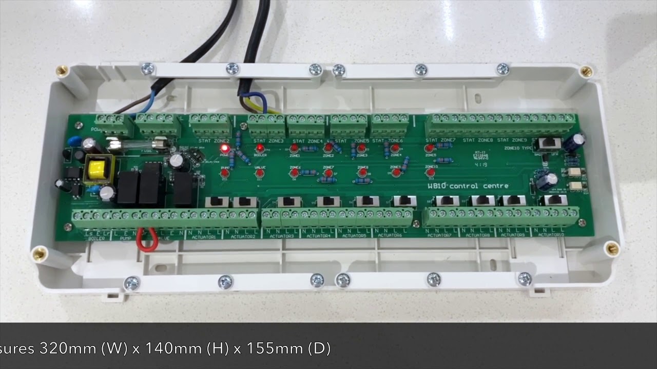 miMonitor MB10 10 Zone underfloor heating wiring centre